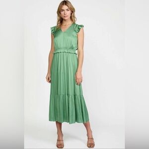 Current Air Ruffle Flutter Sleeve Midi Dress